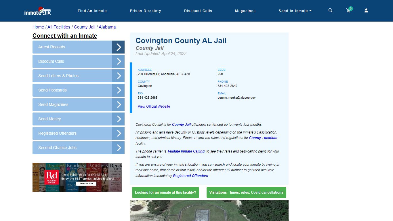 Covington County AL Jail - Inmate Locator - Andalusia, AL